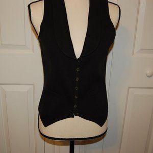 Women Black Vest Button front Sz M